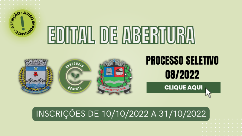 Edital de Abertura de Inscrições - Mogi Guaçu e São José do Rio Pardo - Processo 08.2022